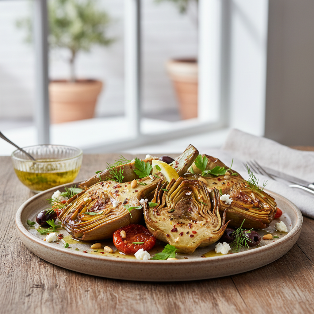 Mediterranean Roasted Artichokes
