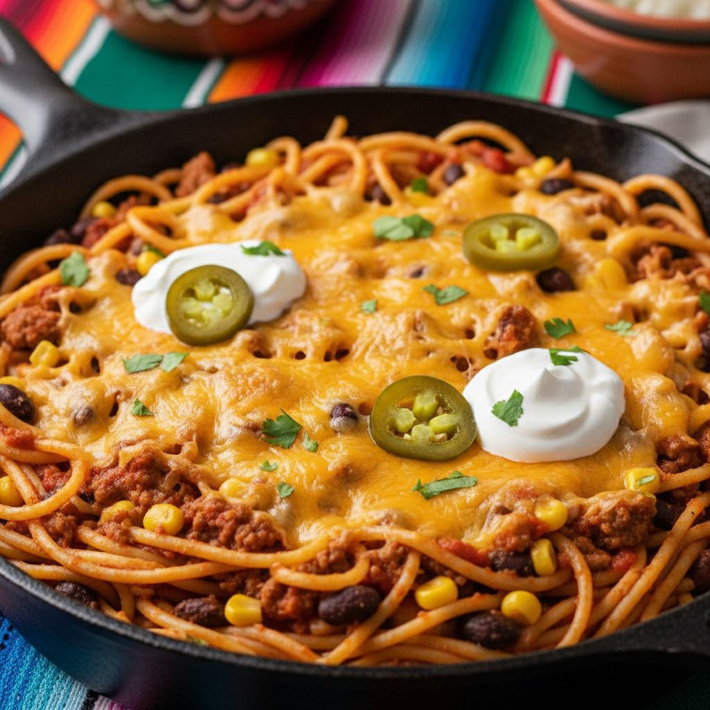 Mexican One-Pot Taco Spaghetti