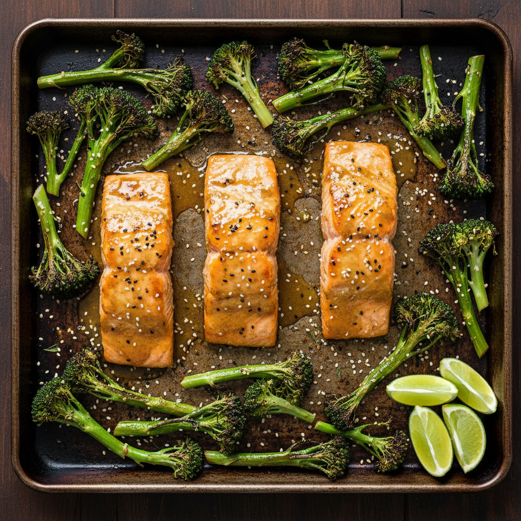 Miso Butter Salmon with Broccoli