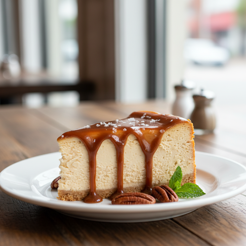 No-Bake Salted Caramel Cheesecake