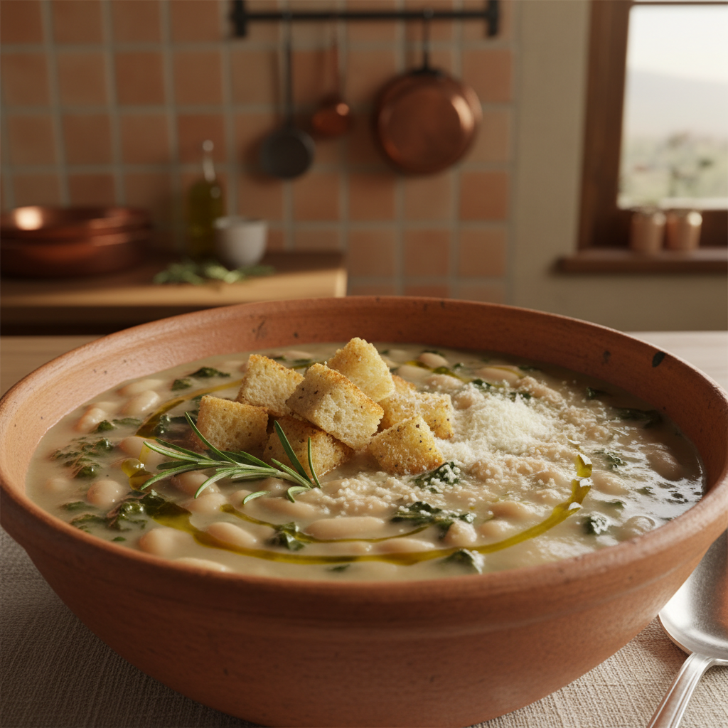 Rustic Tuscan White Bean & Kale Soup