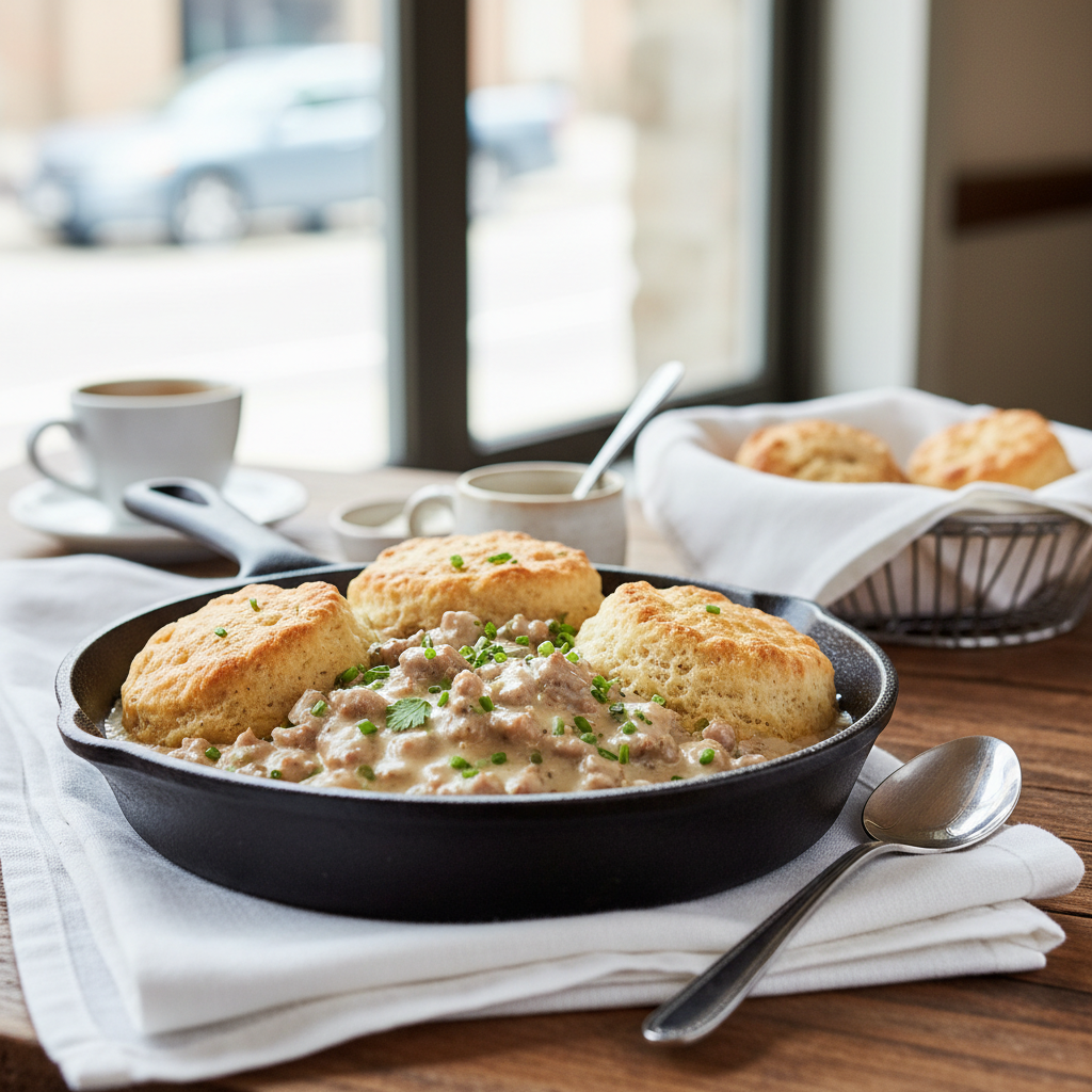 Skillet Biscuits and Gravy