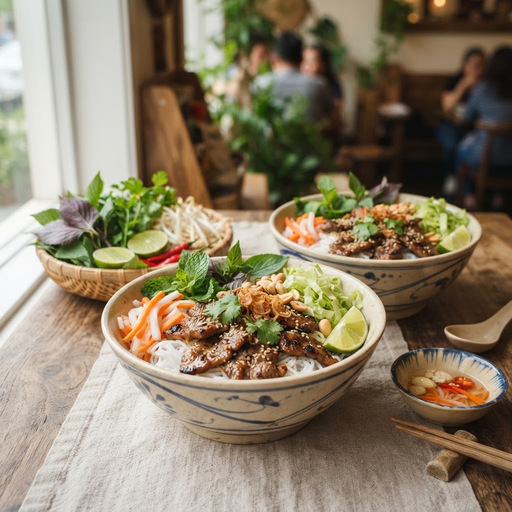 Zesty Lemongrass Beef Bun Cha Bowls