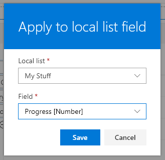 Apply to local list field