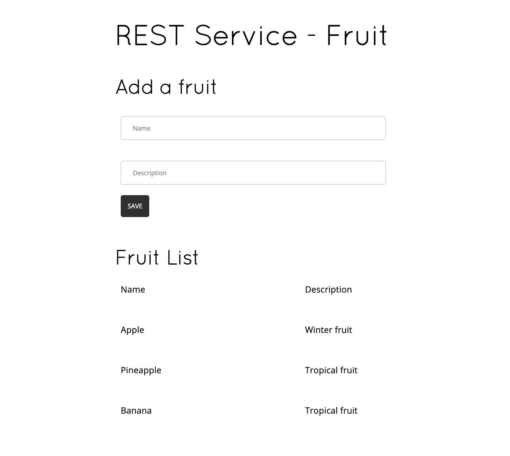 Fruit List