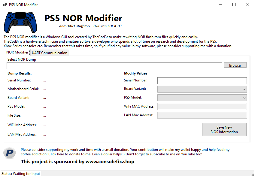 PS5 NOR Modifier