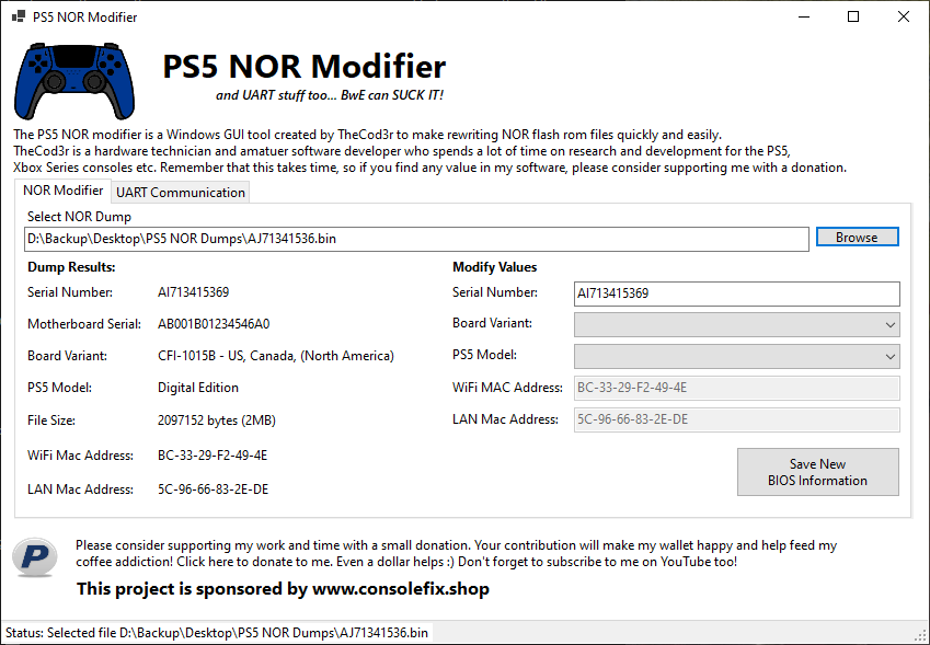 PS5 NOR Modifier