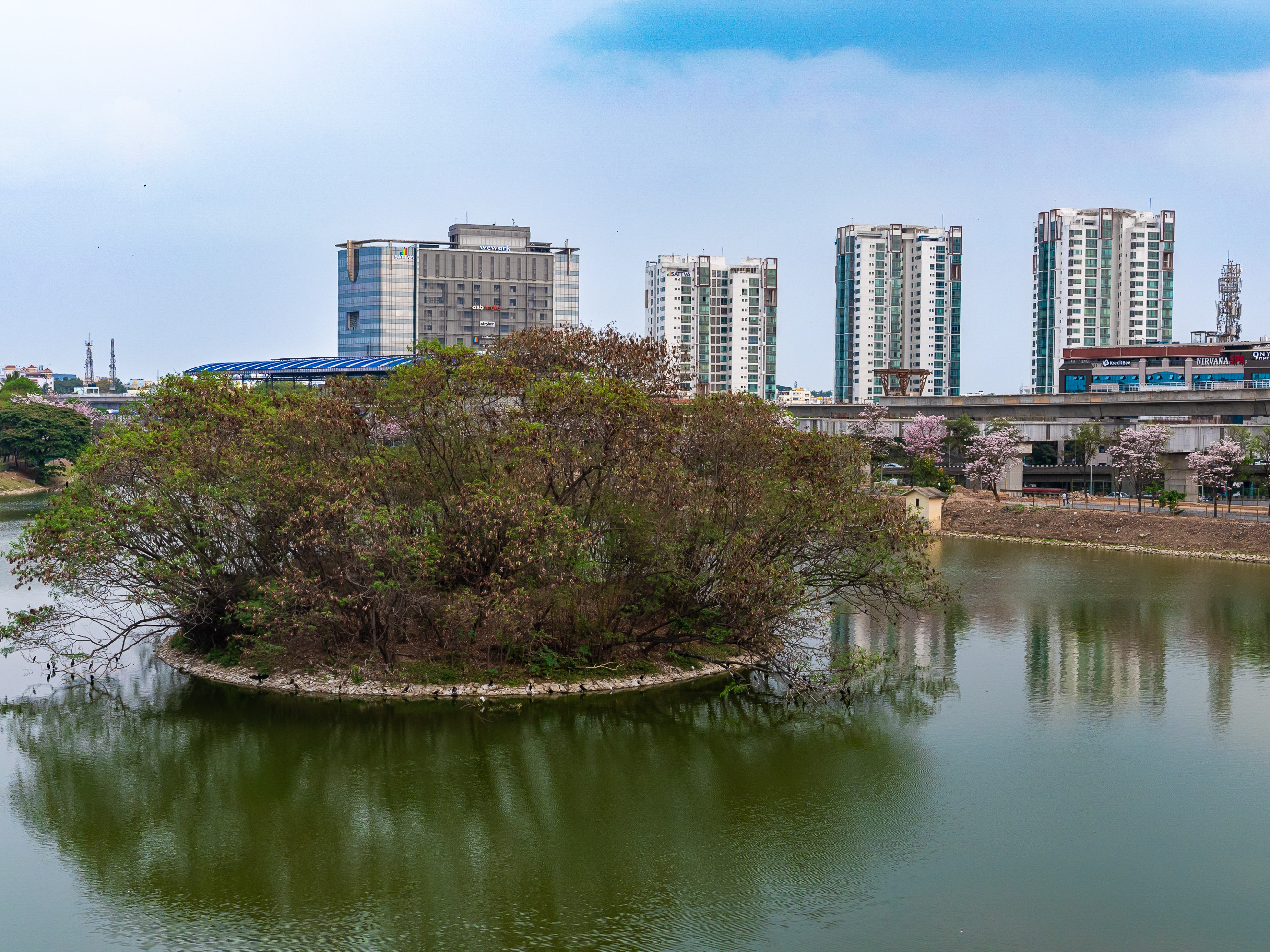 Benniganahalli Lake at Tin Factory Junction. Benniganahalli Metro (Purple Line)