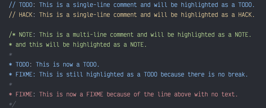 Highlighting example