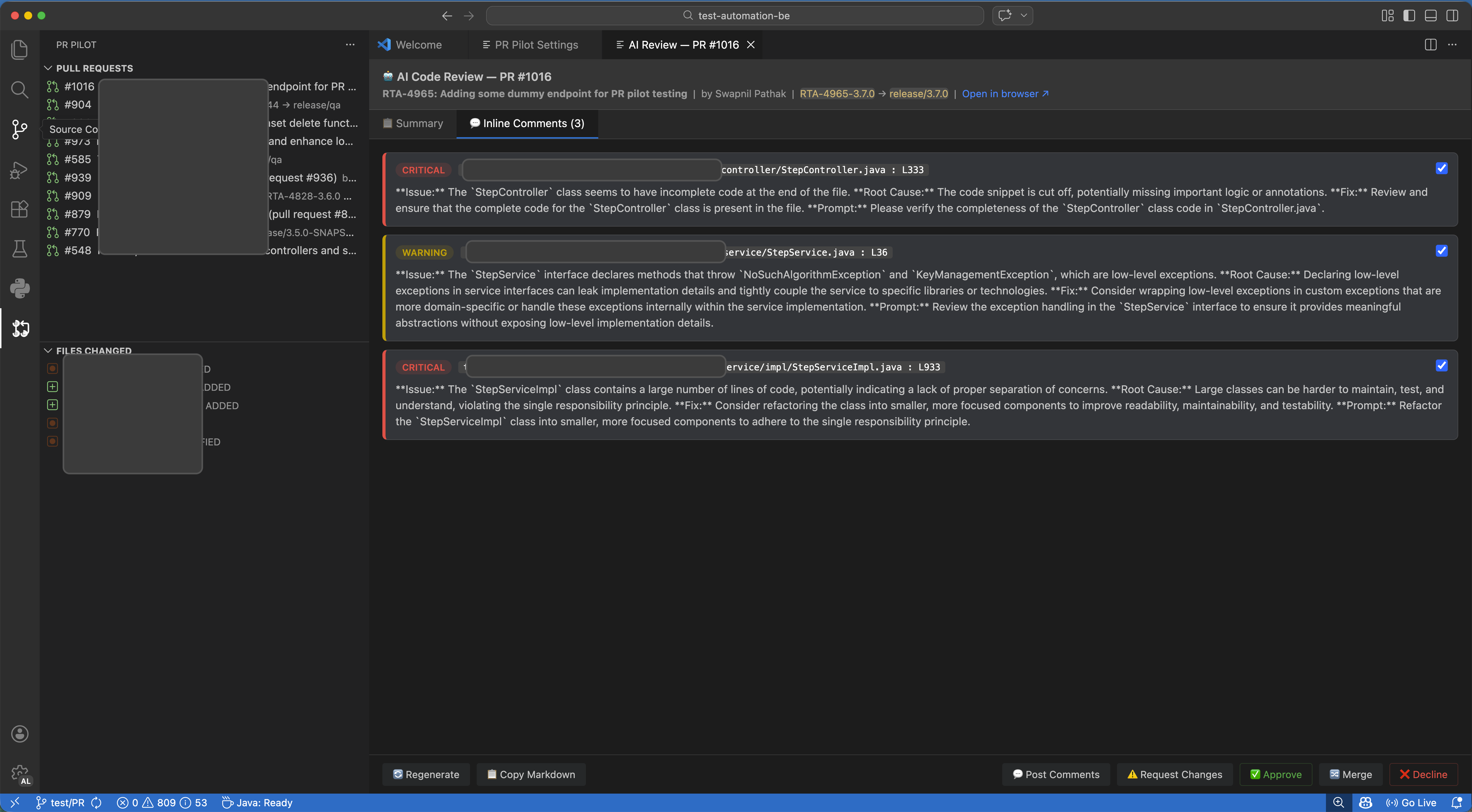 AI Review Screenshot
