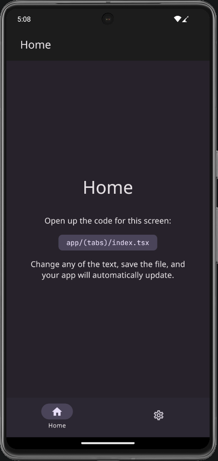 Home Screen Dark