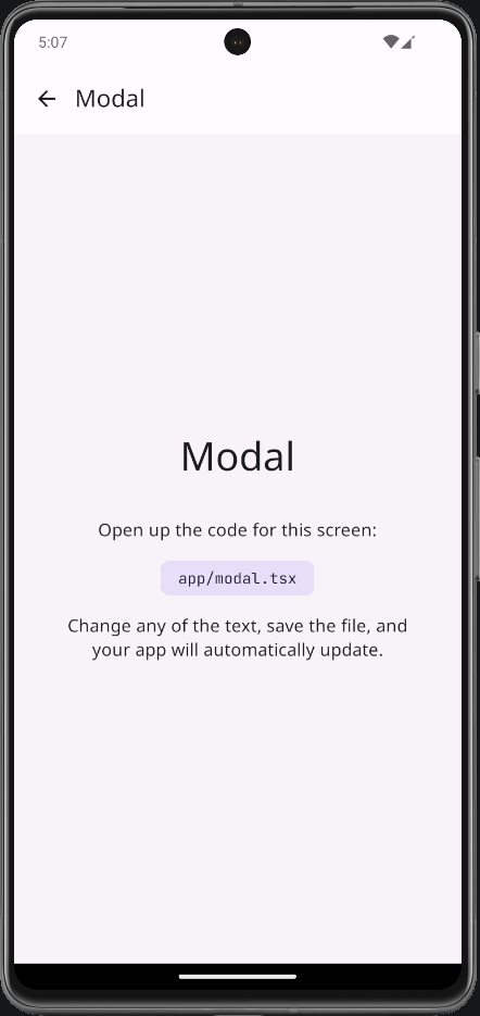 Modal Screen Light