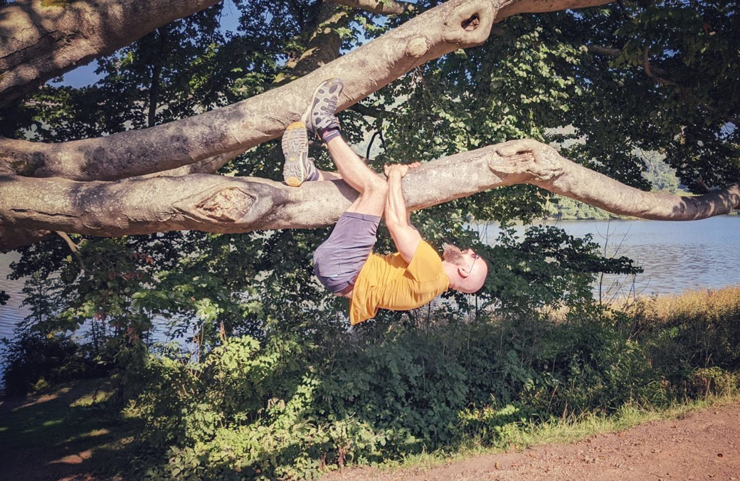 Me, hanging from a tree!