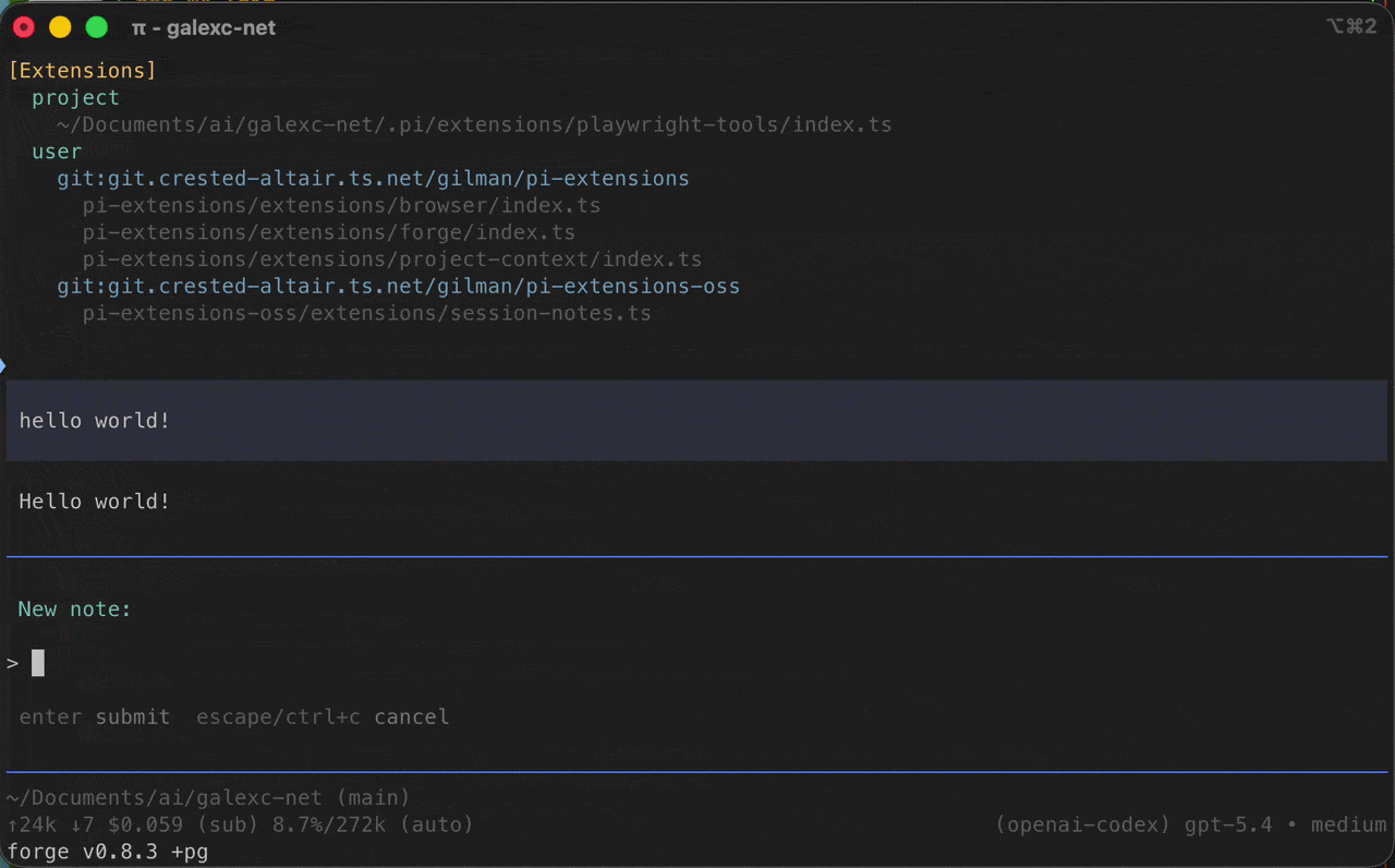 Session Notes looping demo
