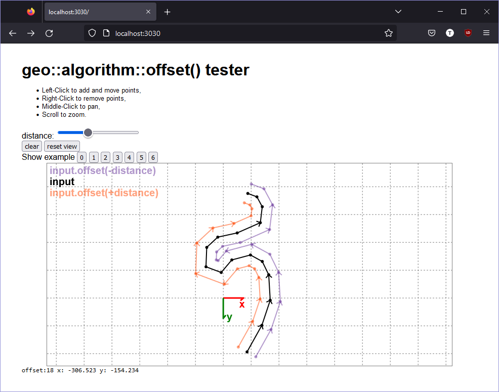 Screenshot of interactive tester