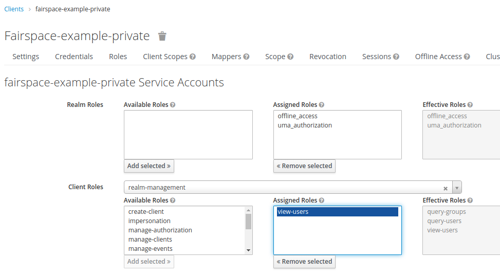 Service account permissions