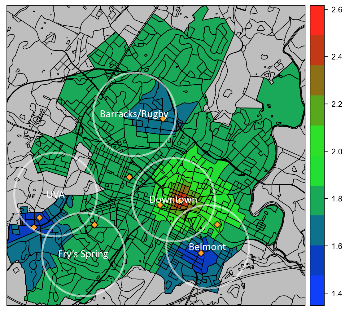 Average PM2.5 February 03 to April 15 2020