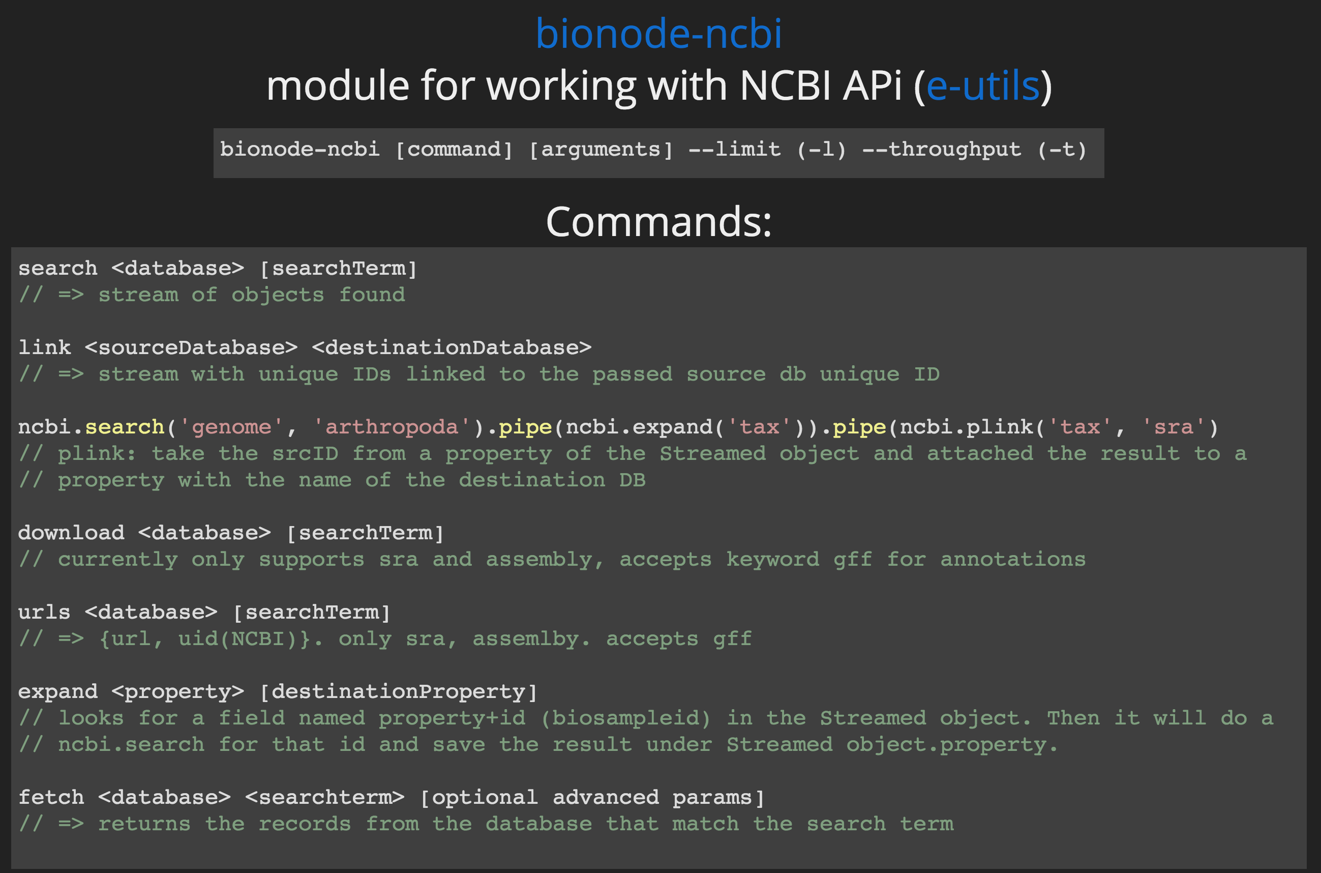 bionode-ncbi-api