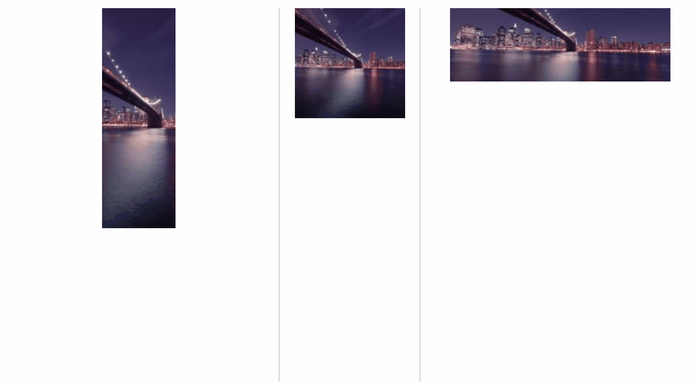 Demonstration of 1 Filter on 3 differently sized images