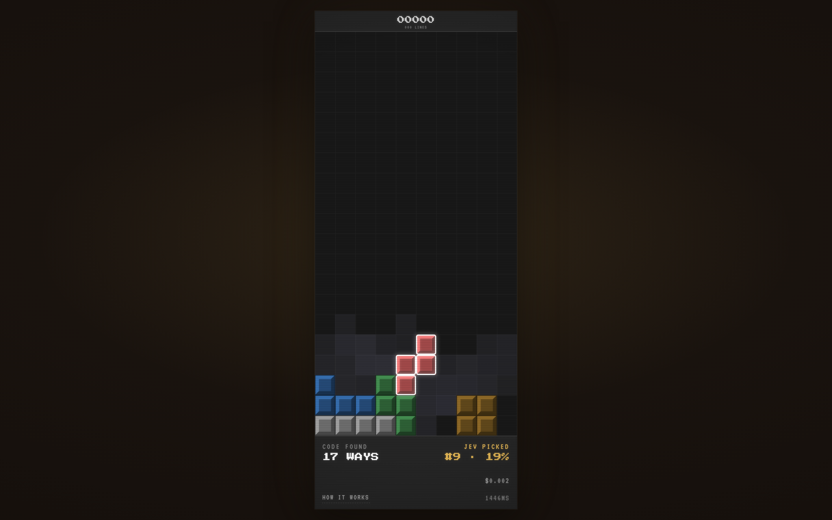 Tetris you can read as probabilities