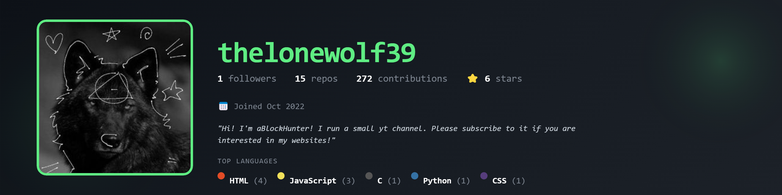 thelonewolf39's GitHub Banner