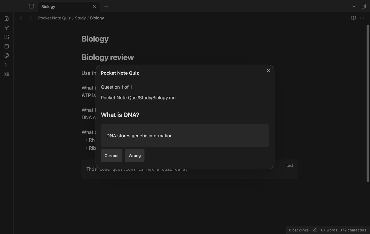 The wrong-question filter selects the DNA card