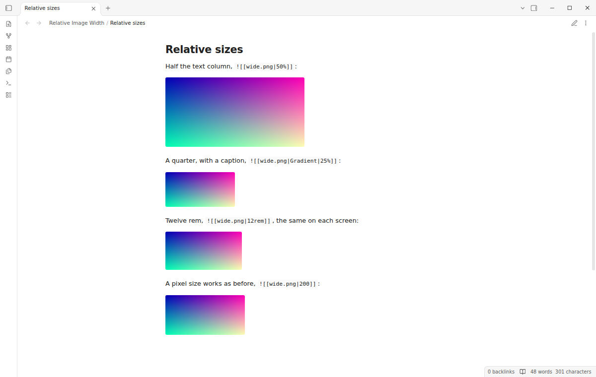 Reading view with the same three relative sizes and the pixel image