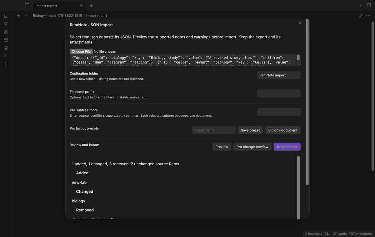 Added and changed source IDs in a later export