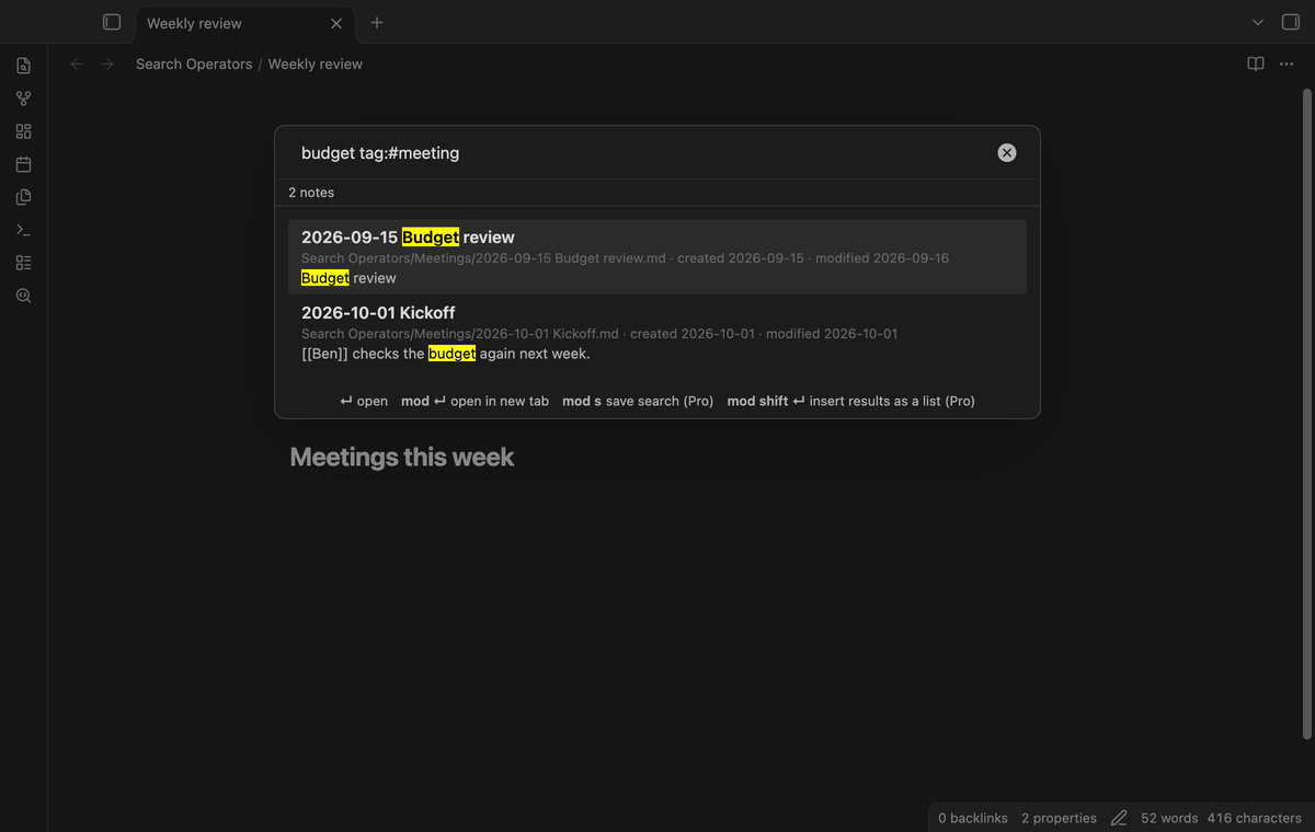 The word budget in meeting notes