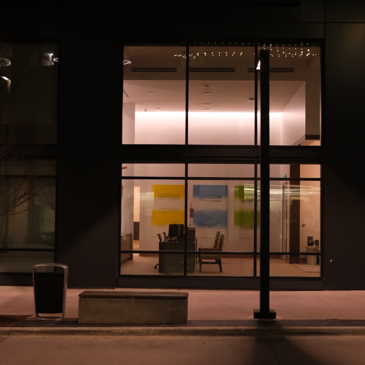 An empty lobby at night, luxury living in the heart of ——