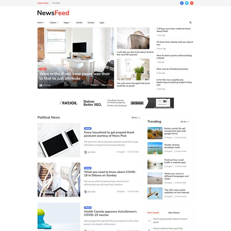 Newsfeed - Responsive News Magazine Bootstrap 5 Jekyll Theme - 4