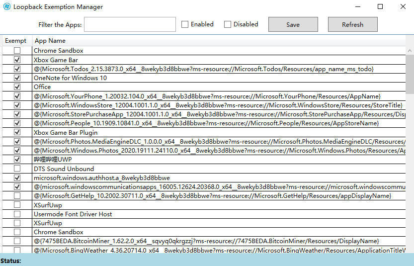 Loopback Exemption Manager