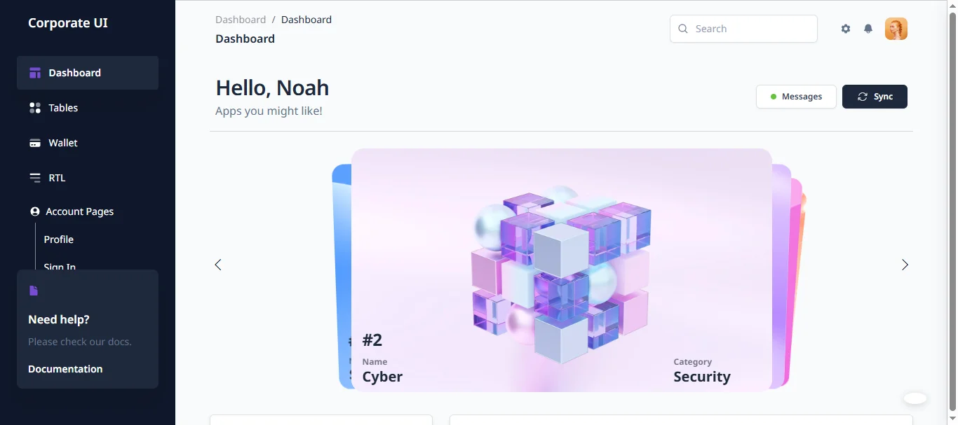 Corporate UI Dashboard
