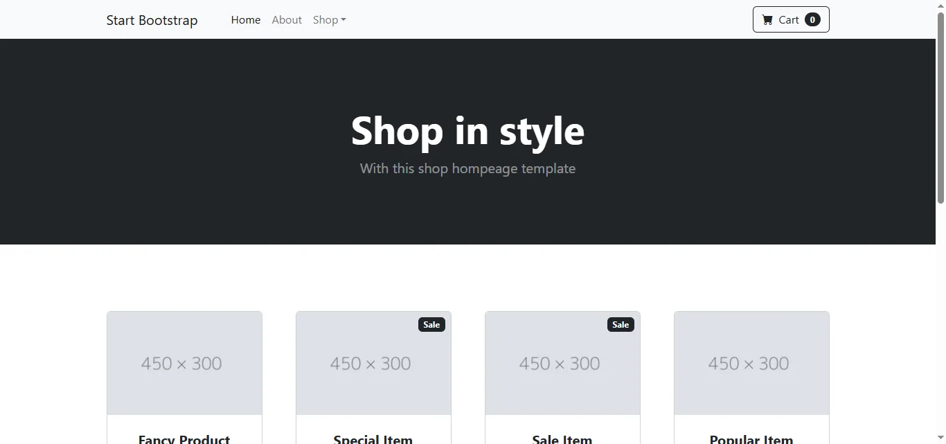 Shop Homepage