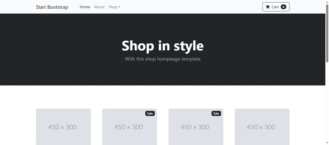 Shop Homepage template preview