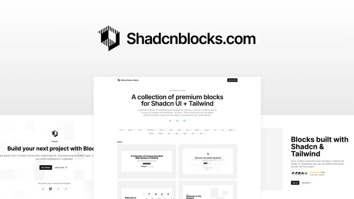 Shadcnblocks template preview