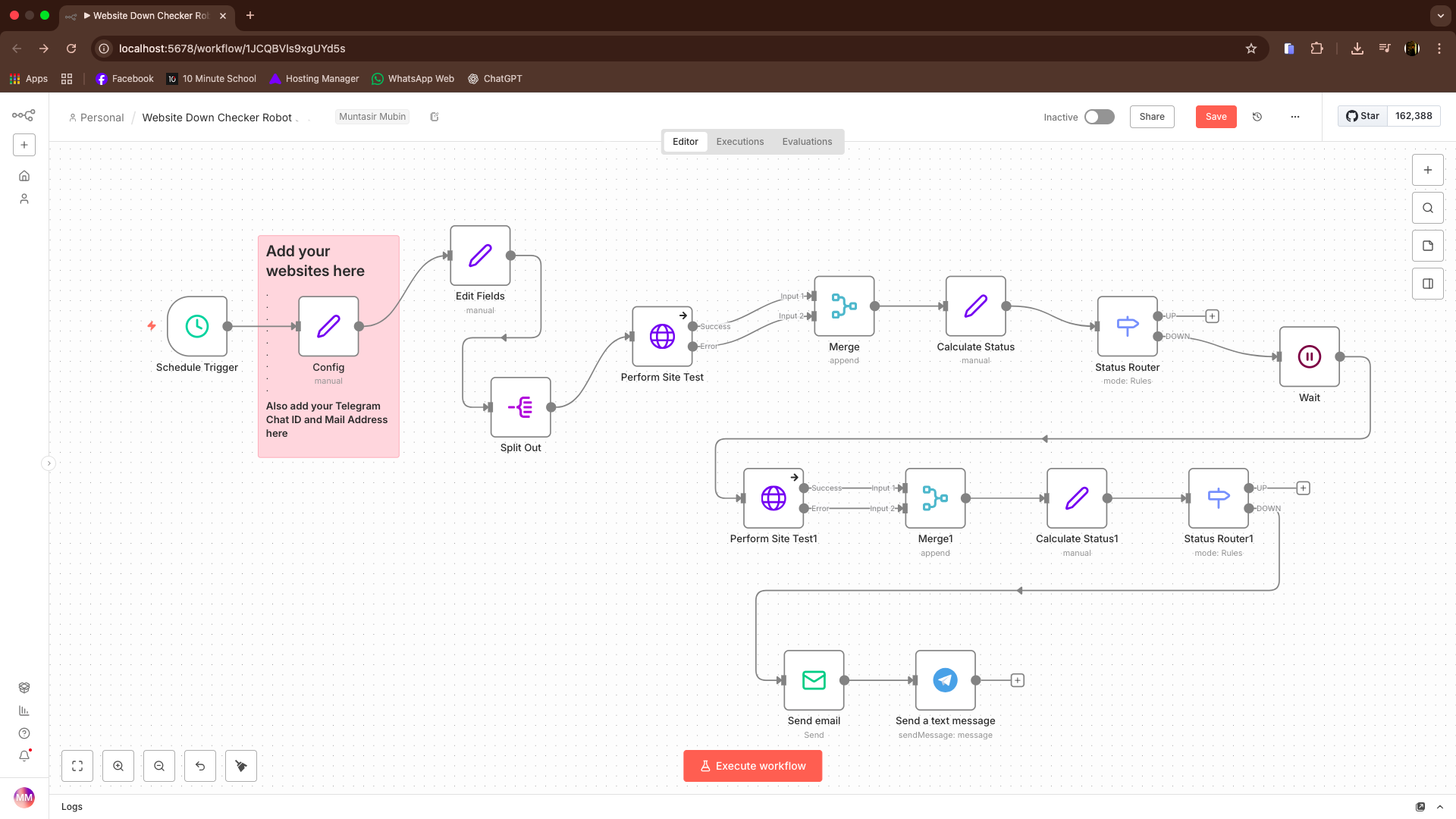 Website Down Checker Robot 🤖