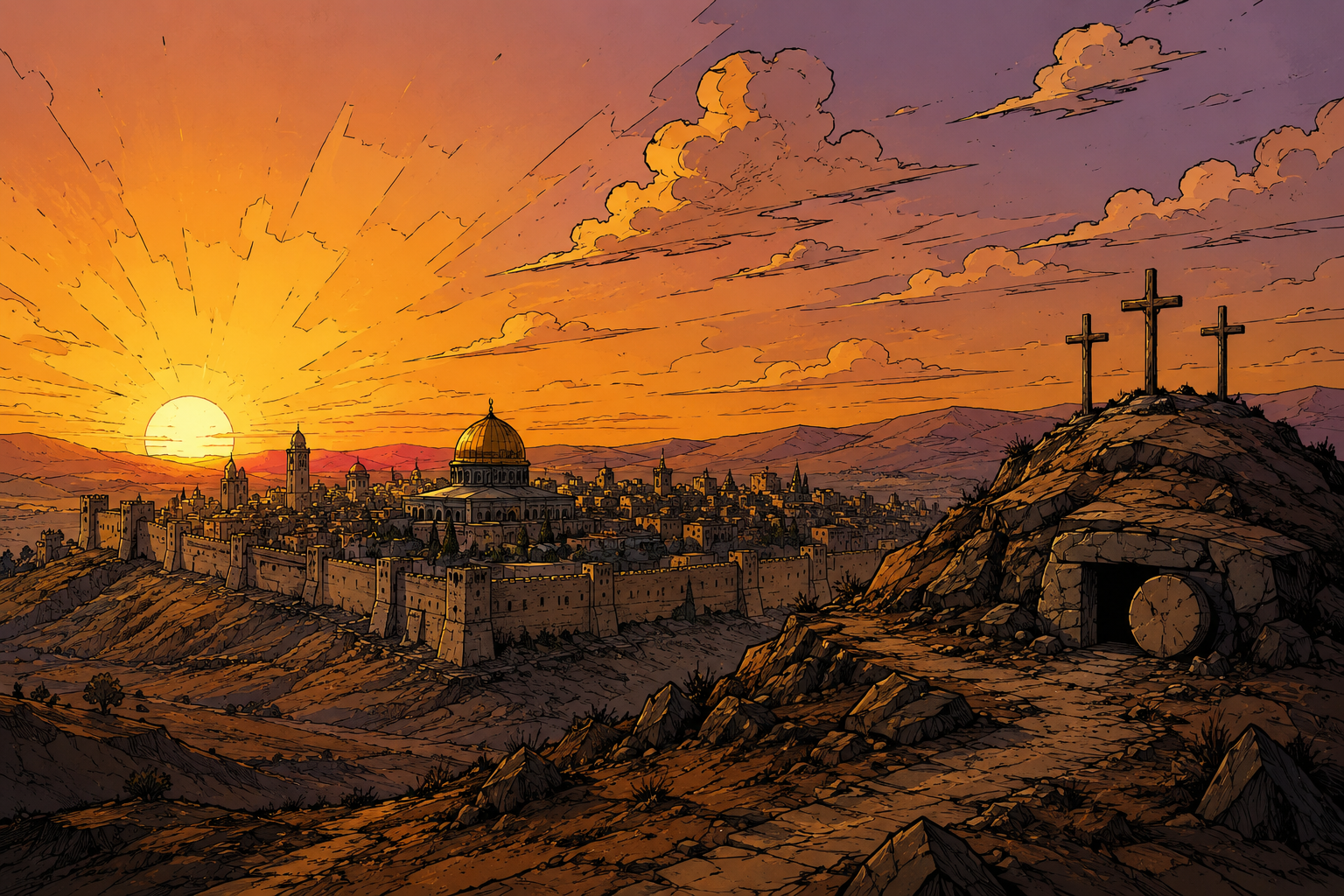 Quattro Sunset Jerusalem Sunset wallpaper