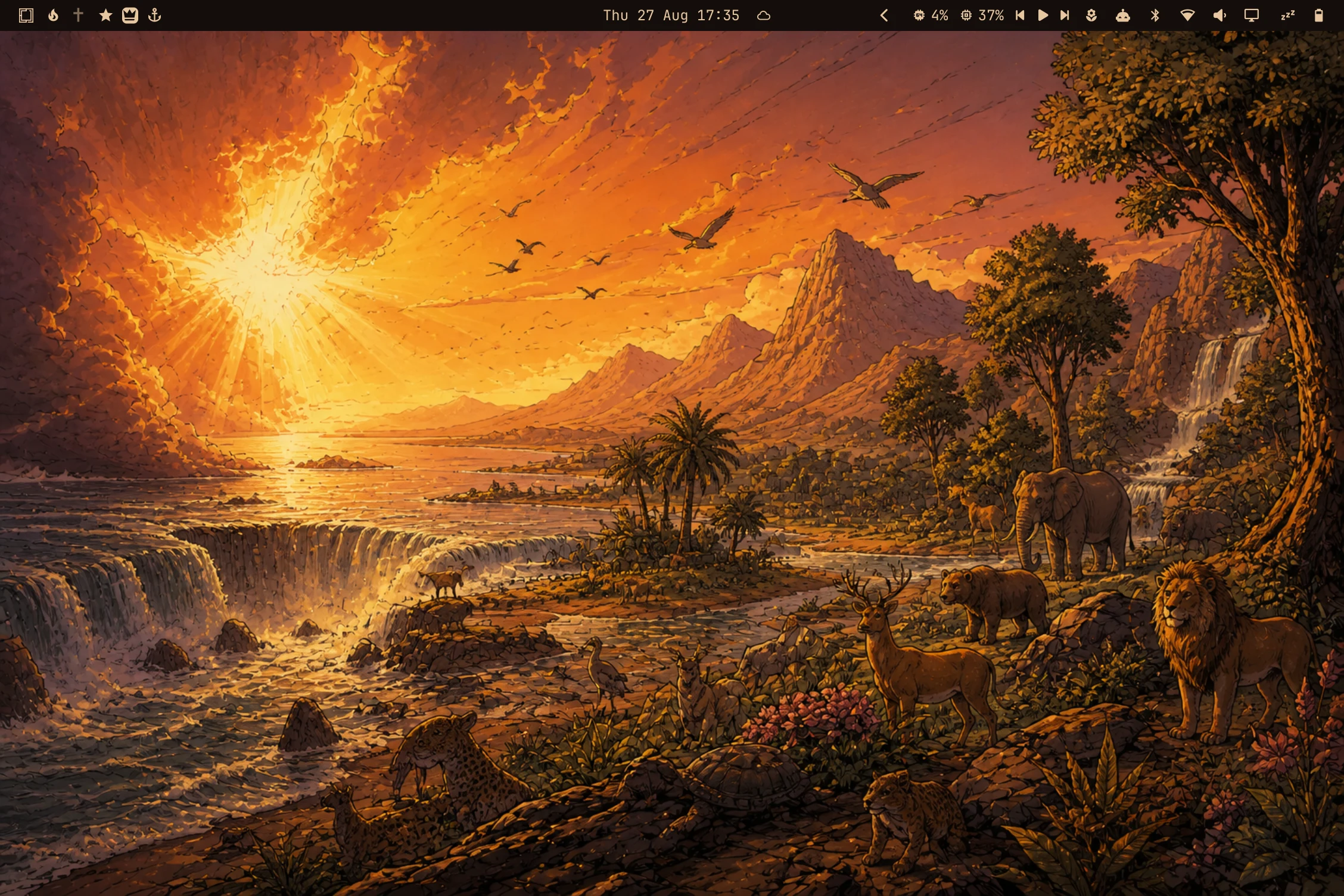 Quattro Sunset desktop with the Creation wallpaper