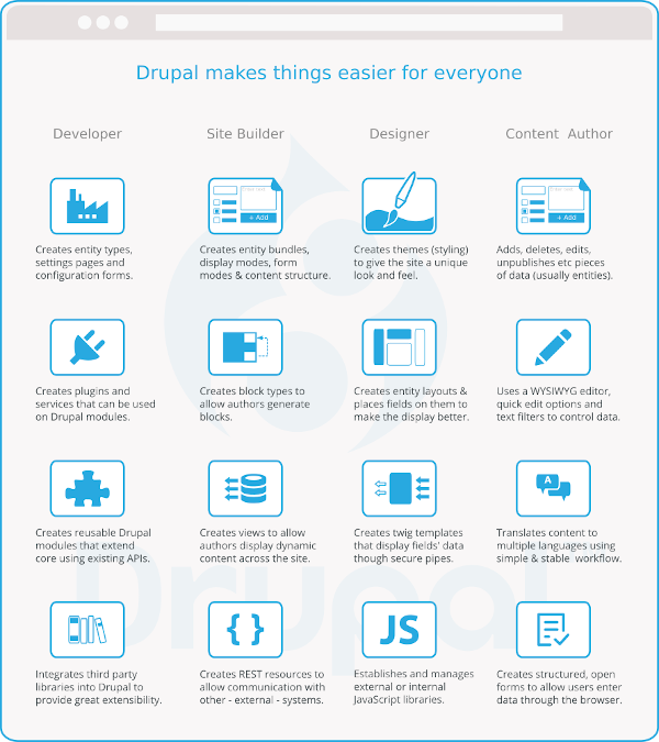 Drupal development roles