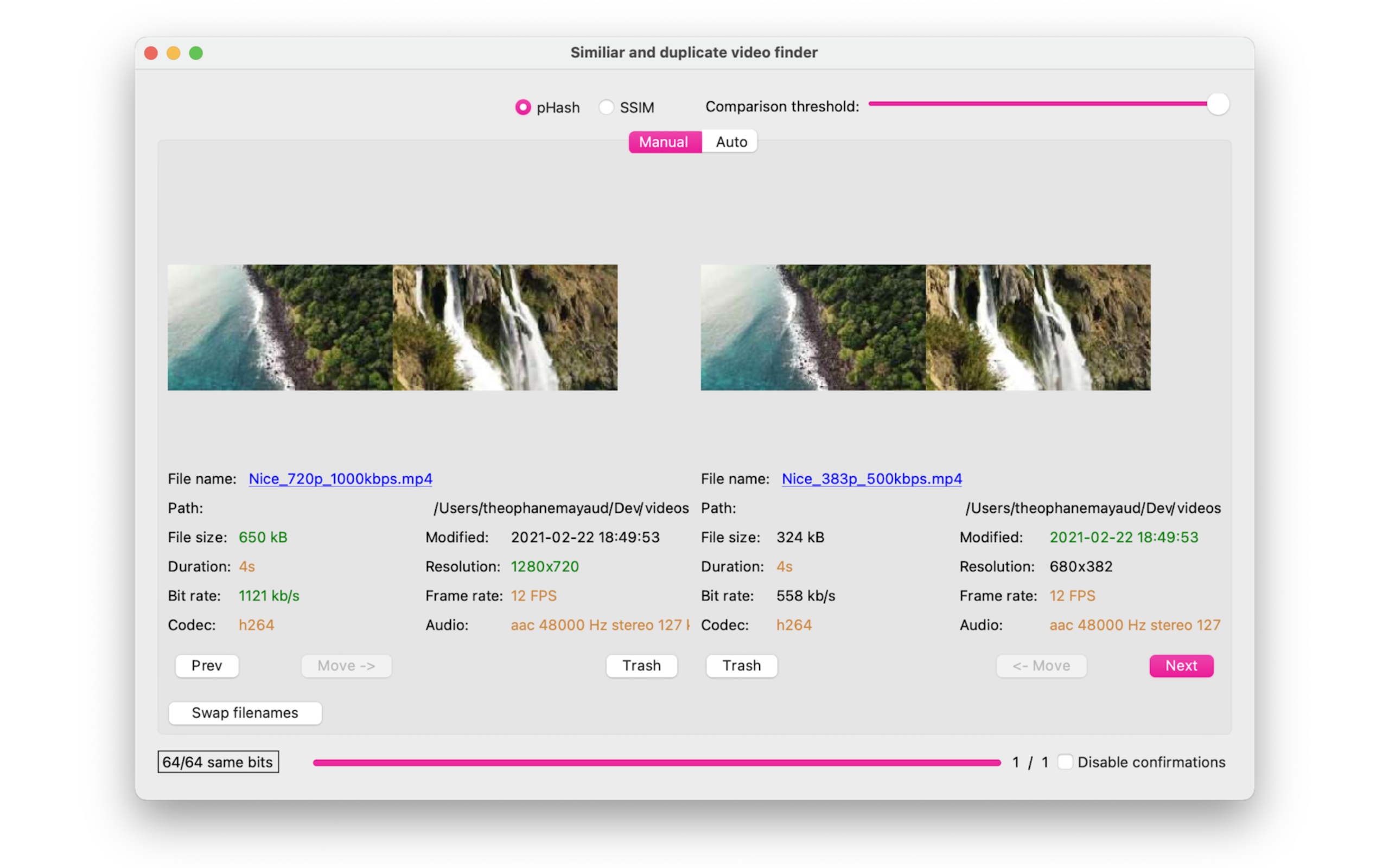 Comparison window