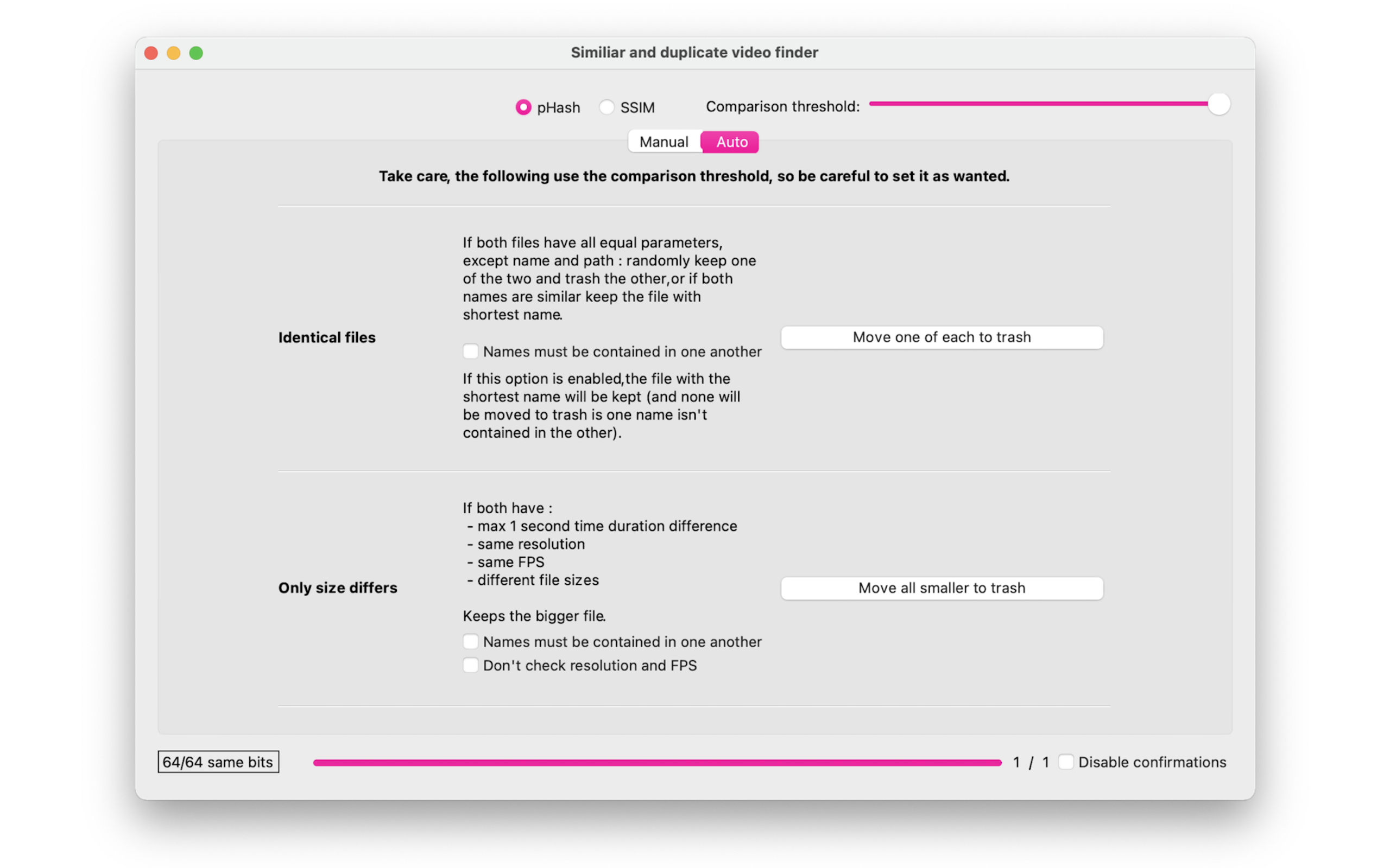 Comparison window auto options