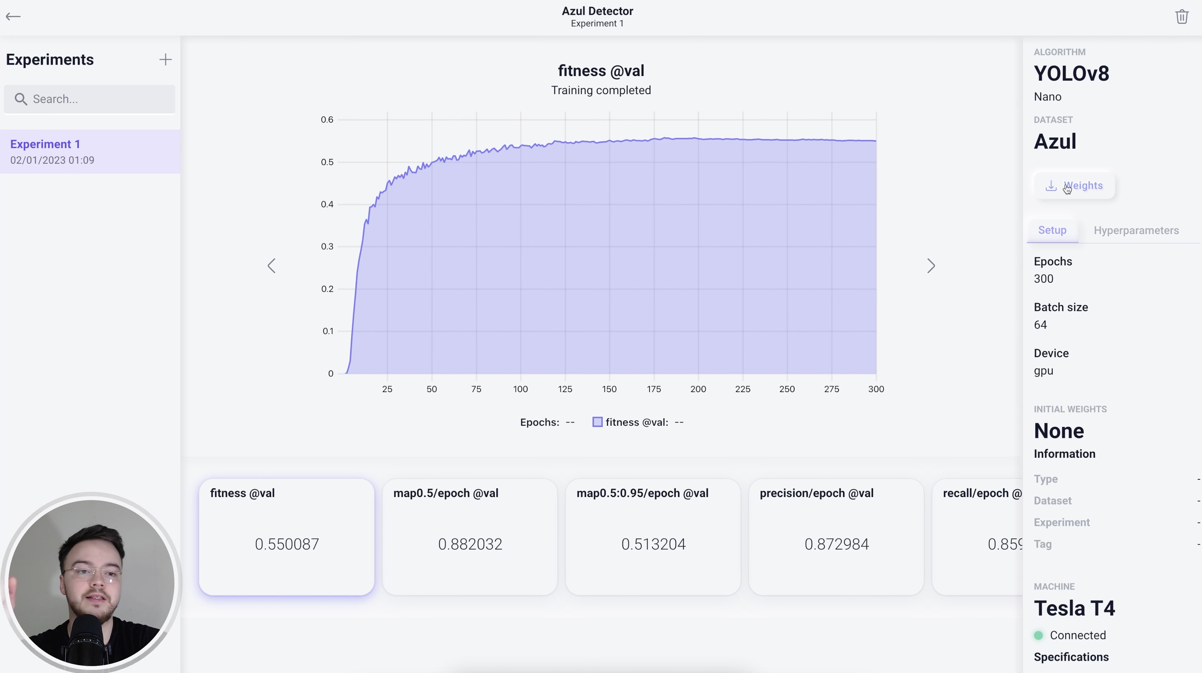 Download weights button of Theos AI