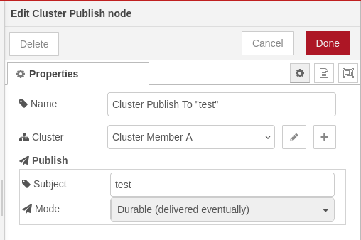 Cluster Publish Node