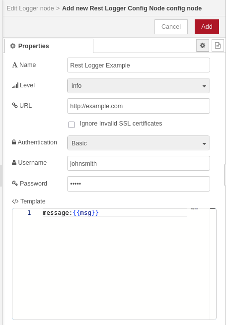 REST Logger Config