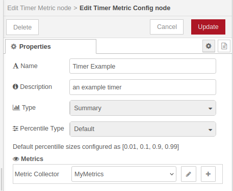 Timer Metric Config