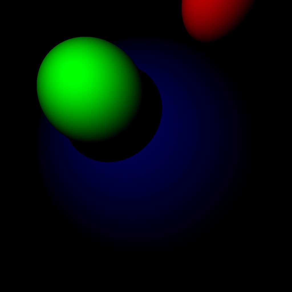 image showing two spheres floating in front of a larger one in the background