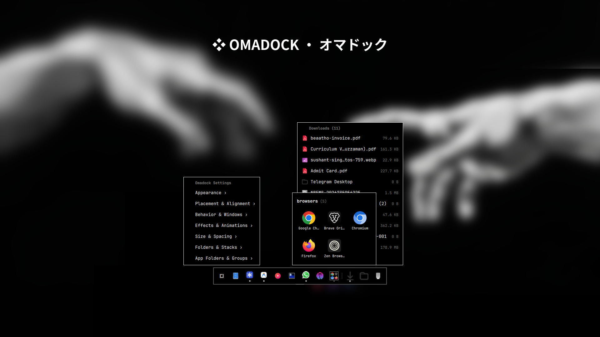 Omadock on Omarchy Desktop
