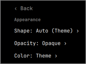 Appearance Settings