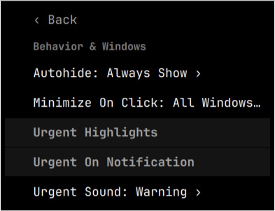Behavior &amp; Windows Settings